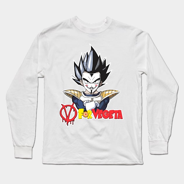 V for Vegeta Long Sleeve T-Shirt by dnacreativedesign